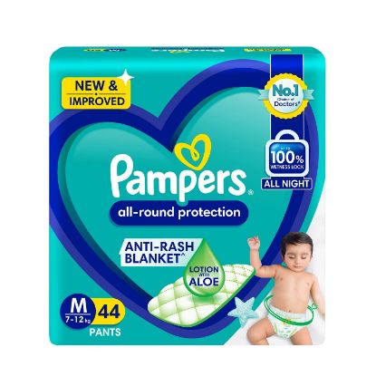 Picture of Pampers All round Protection Pants, Extra Large size baby diapers (XL) 56 Count, Lotion with Aloe Vera